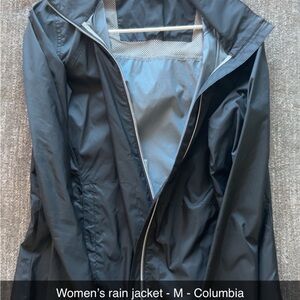 Columbia Black Utility Jacket with Hood and Waterproof Material